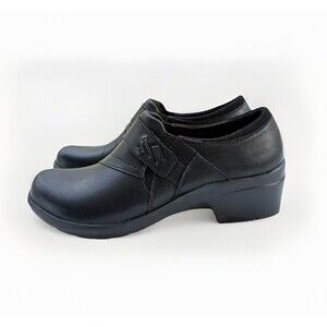 Clarks Angie Pearl Loafers Womens Size 5.5 M Black Leather Slip On Comfort Shoes